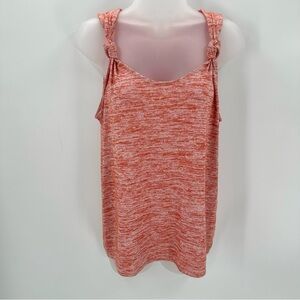 Market & Spruce Tank Top Women’s M Orange Marled Knit Knotted Strap Casual Vacay